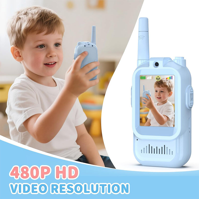 2 Pack Enhanced Kids’ Video Walkie Talkies – Ready to Use, No WiFi Needed