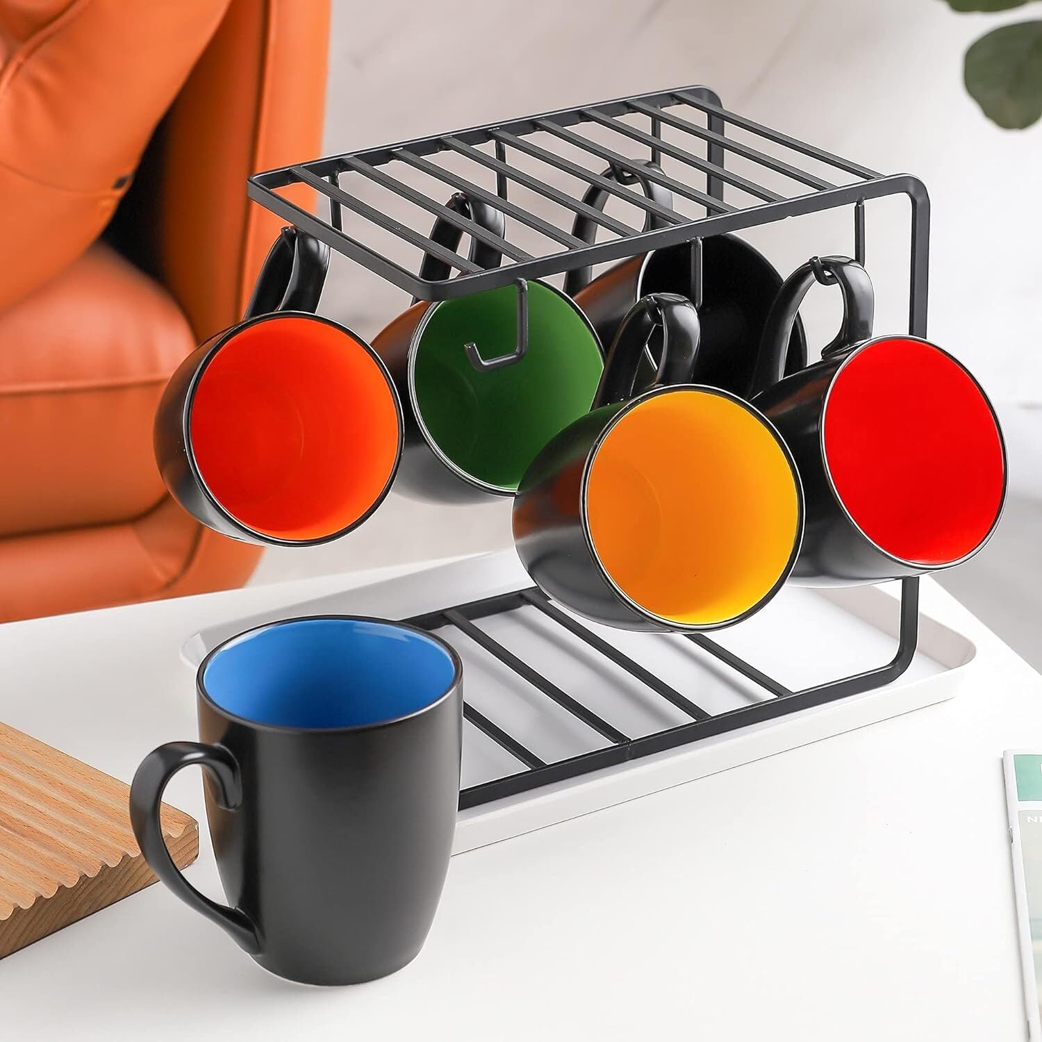 Black Glossy Multi color Mugs