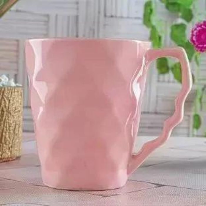 Diamond Cutting Shape Blue Milk Mug
