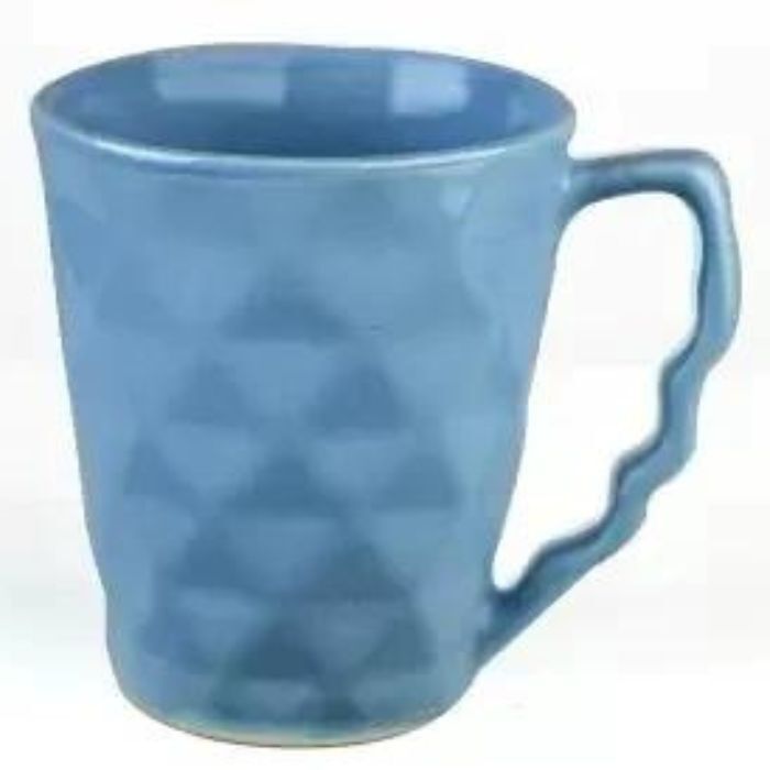 Diamond Cutting Shape Blue Milk Mug
