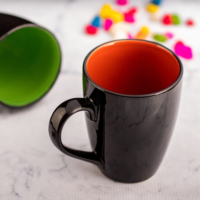 Black Glossy Multi color Mugs