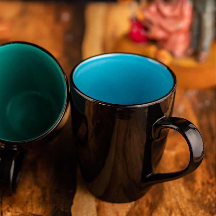 Black Glossy Multi color Mugs